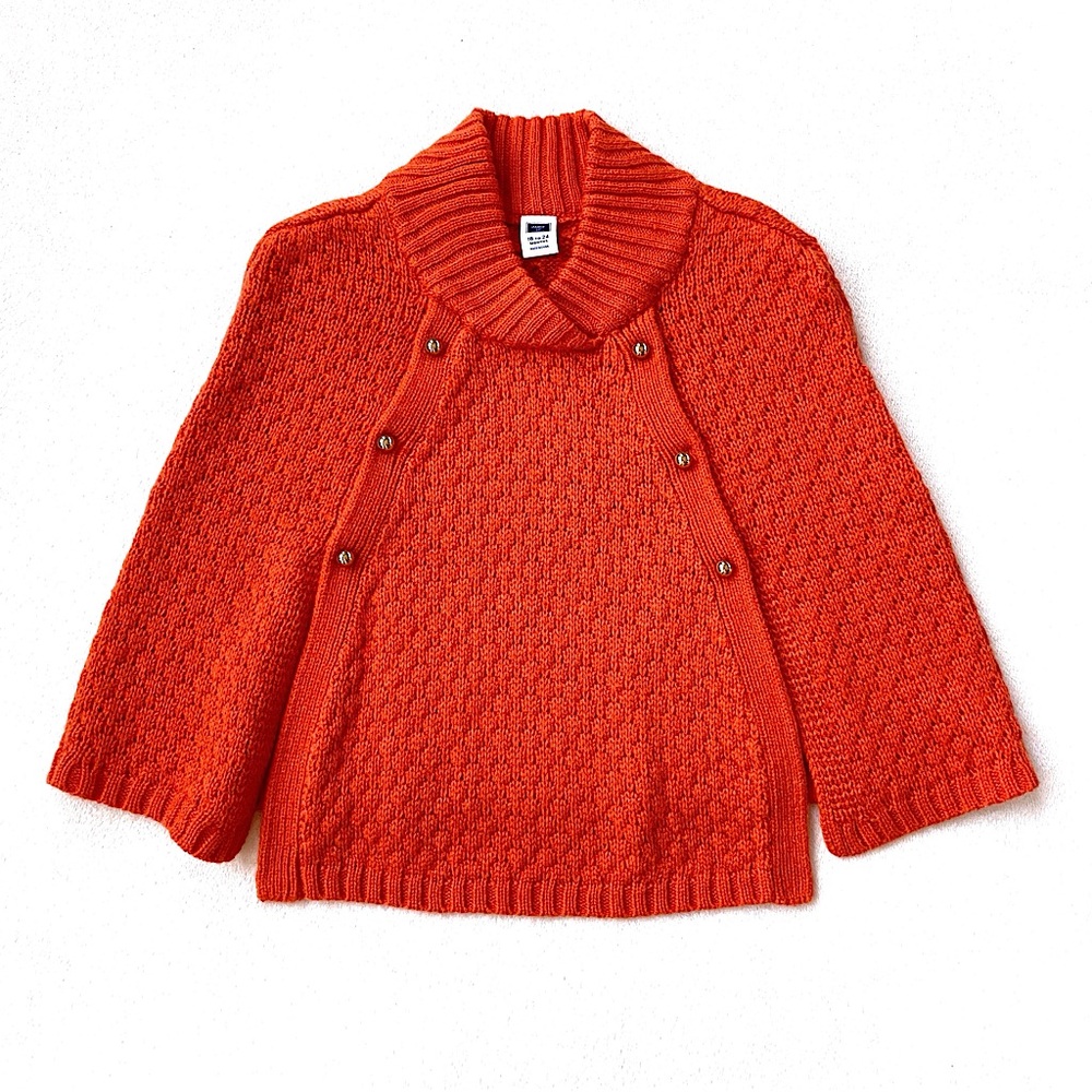 Janie & Jack Orange Knit Cape Poncho Sweater Size 18-24 Months